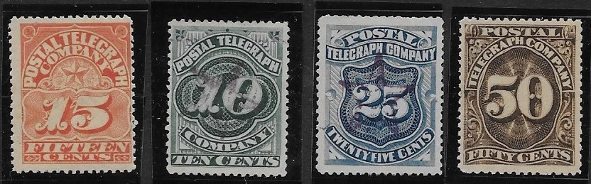 US Revenue, Scott 15T1-4, Postal Telegraph Co., M & U, F/VF( See Description) - Image 1 of 1