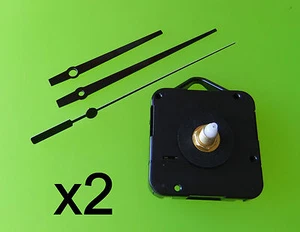 x2 mécanisme mecanisme mouvement horloge pendule aiguilles 6,20/9,50cm DIY - Foto 1 di 1