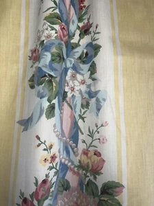 PRETTY CROSCILL SET OF DDRAPES~STRIPES,BOWS&FLOWERS~86”L “PRINCESS MADISON” - Picture 1 of 5