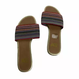 American Eagle Slipper Pantoletten Damen Sandalen Größe 8, 40 gestreift - Bild 1 von 8