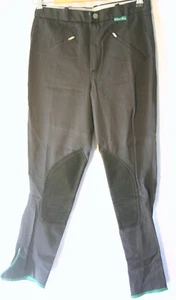 Jumper King Turnierhose Reithose Herren Kinder Kniebesatz Leder schwarz Gr 88 - Picture 1 of 6
