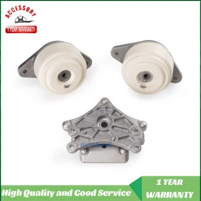 3pc Engine Mounts & Transmission Mount Set for Mercedes-Benz C230 C250 C300 C350 - Imagem 1 de 4