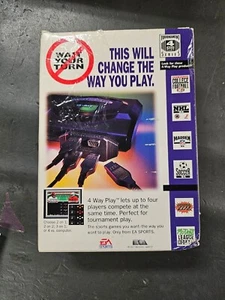 New Damaged box Authentic EA Sports 4 Way Play Adapter SEGA Genesis Multiplayer - Picture 1 of 4