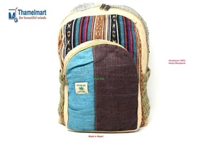 100 % reiner Hanf Multi Pocket Rucksack mit Laptopfach - Mode süß Reise  - Bild 1 von 6