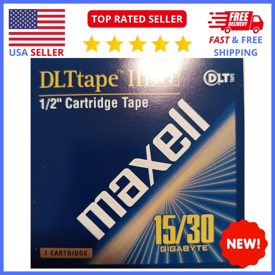 Maxell DLT IIIXT Data Tape – 15/30GB Backup Cartridge for DLT 2000XT Drives - Image 1 of 2
