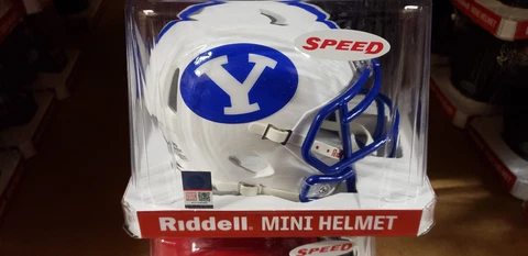 Brigham Young Byu Cougars BLUE MASK Mini Speed Football Helmet BLUE Riddell Cover