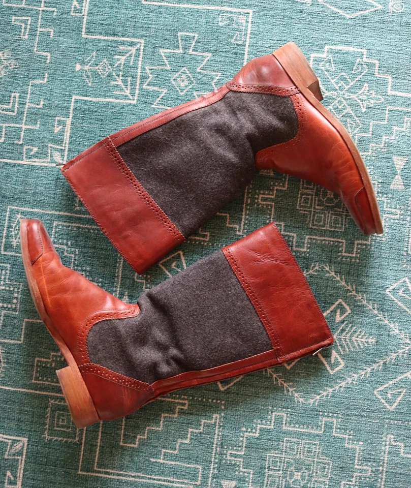 Wolverine 1000 Mile 1888 Samantha Pleet Cuero Lana Botas de Montar Talla 7M Brogue Foto 1 de 4