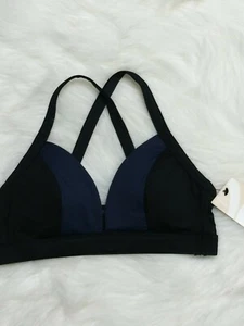 Madewell Lively Size XS The Active Crossback Sports Bra Black Navy New - Picture 1 of 6