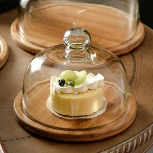 Glass Cover Dessert Tray Covered Cake Plate with Dome Serving Lid - Picture 1 of 12