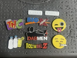 Lot Of Pins - THC Dabmen Rollin BallZ Big K Hole Xanax Emoji Tab Joint Funny Pin - Picture 1 of 2