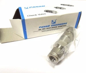 PANAM POPPET CHECK VALVE 1/4" od TUBE CONNECTION 1/3 psi CP 316SS 381NW - Picture 1 of 1