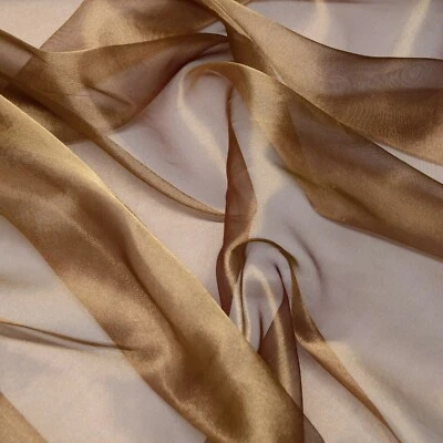 Medium Black Copper Metallic Silk Organza, 44" Wide, By The Yard (TS-7215) - Image 1 of 3