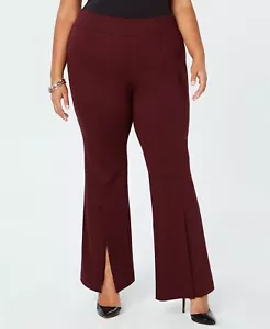 I.N.C. Petite Plus Damenhose Ponté-Strick mit Schlitz vorne, burgunderrot Gr. 22WP MID RISE - Bild 1 von 8