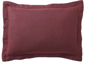 2 Pottery Barn Merlot BELGIAN FLAX LINEN Standard Duvet Pillow Shams 26 X 20 NEW - Picture 1 of 10