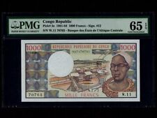 Congo:P-3e,1000 Francs,1983 * Sign 12 * Man * PMG Gem UNC 65 EPQ *
