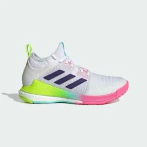 Adidas Women’s Crazyflight Mid Volleyball Shoes nby White Pink HP3337 Size 8 New - Picture 1 of 8