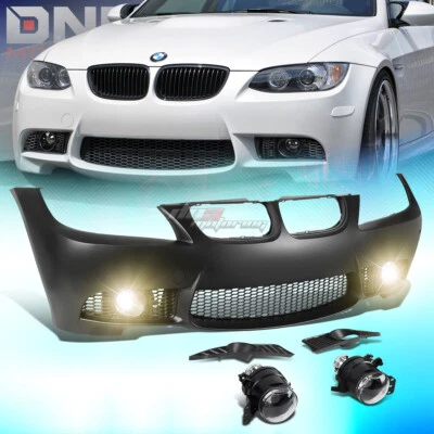 FOR 09-11 E90 3SERIES W/O PDC M3 STYLE ABS FRONT BUMPER COVER BODY KIT+FOG LIGHT - Image 1 of 4