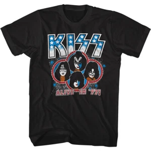 Camiseta para adultos Kiss Alive In 77 banda de música metal merchandising - Imagen 1 de 3