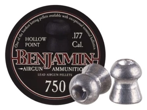 BENJAMIN 750 Count HOLLOW POINT 4.5mm .177 Caliber Airgun Pellets MADE IN USA - Picture 1 of 3
