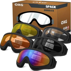 5er Pack Motorradbrillen für Herren Damen, Skibrille Dirt Bike ATV Brille An... - Bild 1 von 8