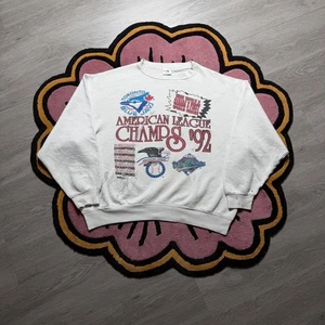 Sudadera De Colección Años 90 Toronto Blue Jays Campeones de la Liga Americana Serie Mundial - Imagen 1 de 8
