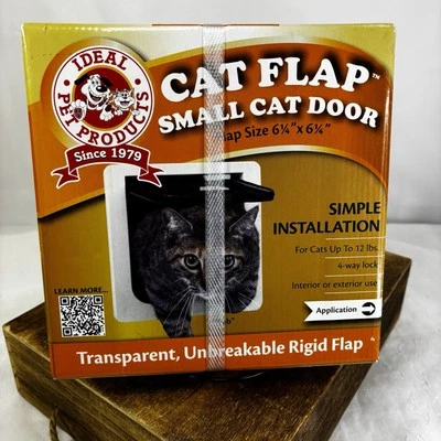 Cat Flap Small Pet Door 6 1/4" x 6 1/4" Easy Installation - Image 1 of 4