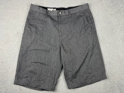 Volcom Frickin Too Chino Shorts Mens 34 Gray Dress Casual Blend Flat Front Logo - Image 1 of 4