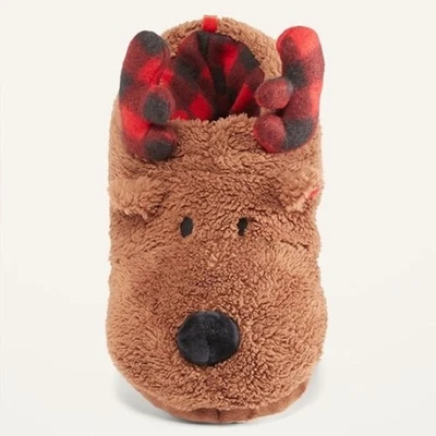 Zapatillas antiguas de reno de piel sintética azul marino para niños talla 1-2 Foto 1 de 4