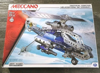 Meccano Tactical Copter 15302 Real Metal 374 Pieces Open Box Sealed Bags - Image 1 of 4