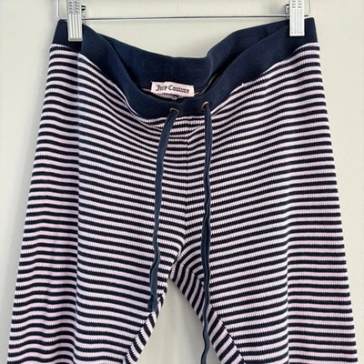 Pantalones de pijama Juicy Couture a rayas azul rosa para mujer talla mediana Foto 1 de 4