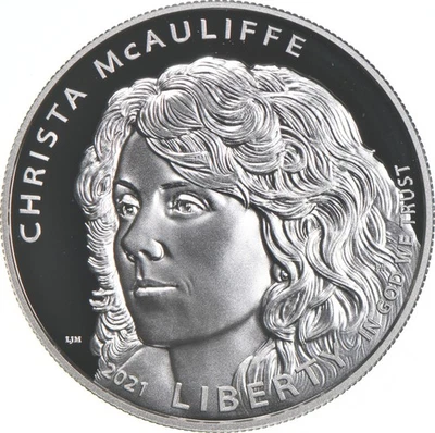2021-P Proof Christa McAuliffe Teaching Commemorative Silver Dollar $1 *4180 - Image 1 of 3