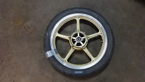 1984 Yamaha Virago XV700 XV 700 Y386-1. gold front wheel rim 19in - Picture 1 of 9