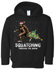 Squatching Through the Snow Christmas Toddler Pullover Fleece Hoodie