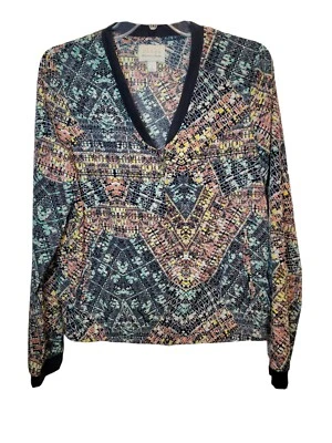 Suéter cárdigan estampado abstracto con bisagra para mujer talla S cremallera completa LS Foto 1 de 4