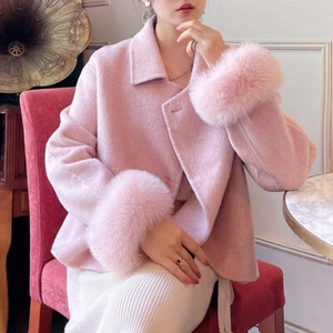 Real Fox Fur Cuffs For Women's Jacket Sleeves Winter Wrist Warmer Fox Fur Gloves - Picture 1 of 43