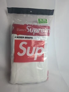 Supreme x Hanes Boxer Briefs 4-Pack Logo Waistband White X-Large XL - Picture 1 of 6