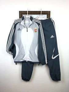 Vintage Adidas Hungary Football Suit Set Jacket Pants Track Top Mens Rare Size S - Picture 1 of 24
