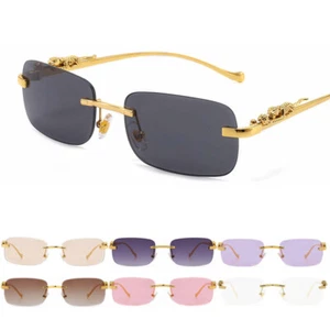 Gafas de sol rectangulares delgadas sin montura para mujeres hombres moda sin marco gafas de sol - Imagen 1 de 19