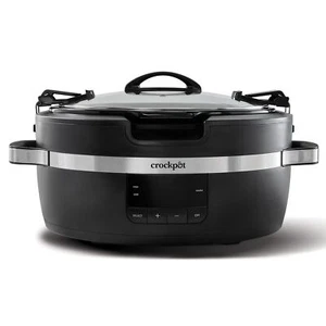 Crockpot Thermoshield Easy Carry Handles |6 Quart Manual Slow Cooker, Black - Picture 1 of 8