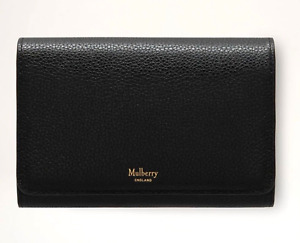 Mulberry 'Medium Continental' Black Wallet in Grain Leather  $350 - BNWT