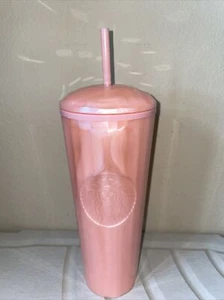 Starbucks Summer 2021 Pink Kaleidoscope Dimond Dome Blush Pink Cold Tumbler - Picture 1 of 8