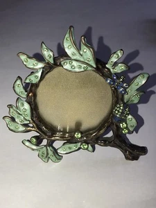SWAROVSKI Argento SC Crystal Green Leaves Picture Frame Ladybug Dragonfly - Picture 1 of 9