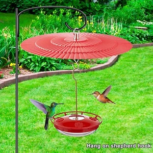 11.2" Metal Bird Feeder Rain Guard Red Dome Cover Umbrella Shade for Hummingbird - Picture 1 of 5