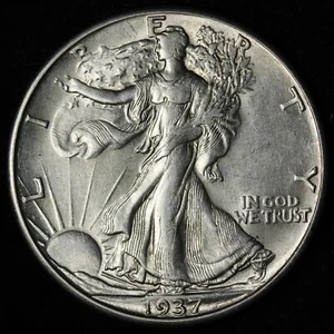 1937-D Walking Liberty Silver Half Dollar BU *UNCIRCULATED* MS E371 GSCNK - Picture 1 of 2