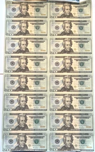 2004A (16) Uncut Federal Reserve $20 Star Notes Unc in Original Mint Packaging! - Picture 1 of 5