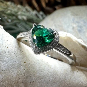 Heart Ring Engagement Promise Cocktail Girls Petite Ladies Ring 925 - Picture 1 of 10