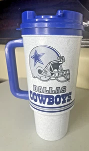 De colección 1997 NFLP Dallas Cowboys NFL Azul Gris EE. UU. Vaso Reutilizable Taza Taza Tapa - Imagen 1 de 7