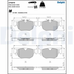 DELPHI LP3870 Brake Pad Set, disc brake for JAGUAR,LAND ROVER - Bild 1 von 3