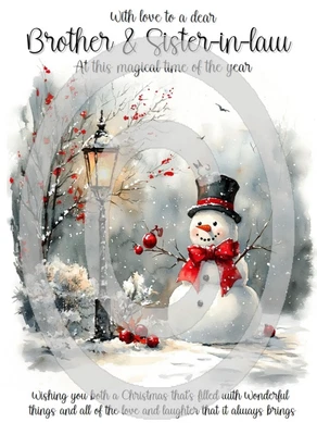 PICKTURE-THIS Brother And Sister In Law A5 Size Christmas Card and Red Envelope