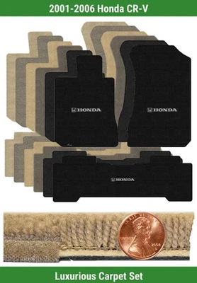 Juego de alfombrillas Lloyd Custom Luxe para Honda CR-V 2001-2006 con logotipo (3 piezas) #SGX Foto 1 de 4